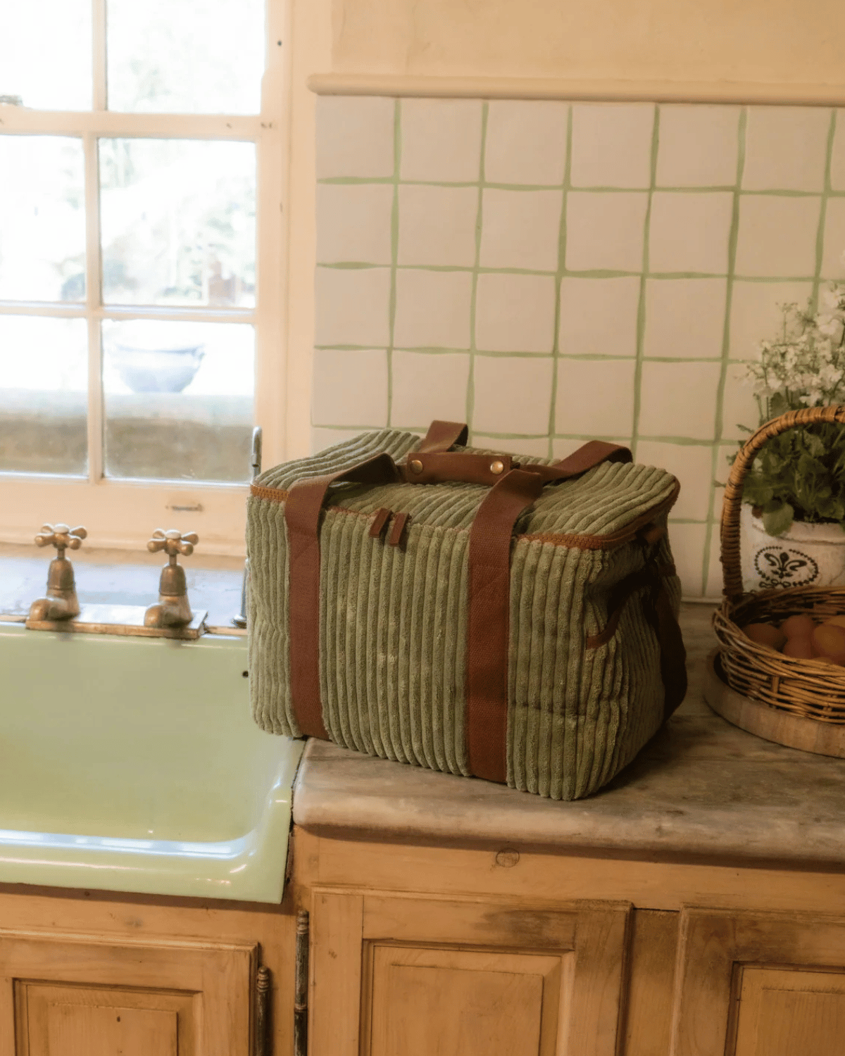 Cord Insulated Cooler Bag - Cactus (Large)
