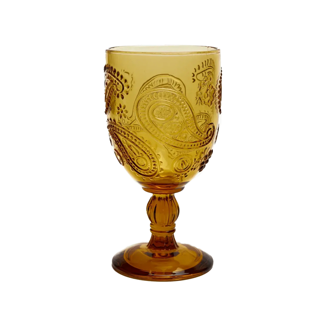 Wandering Folk Goblet Glass - Amber (Set of 2)