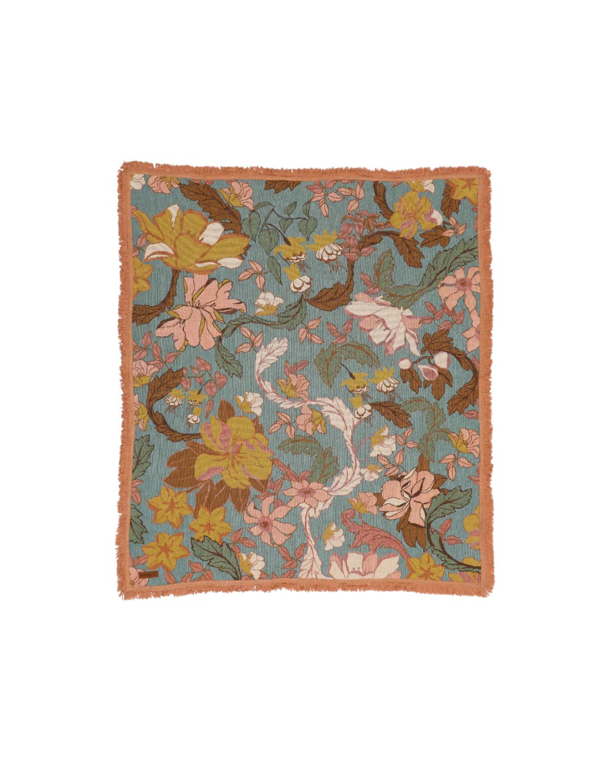 Wandering Folk Woven Picnic Throw - Flora Apricot 