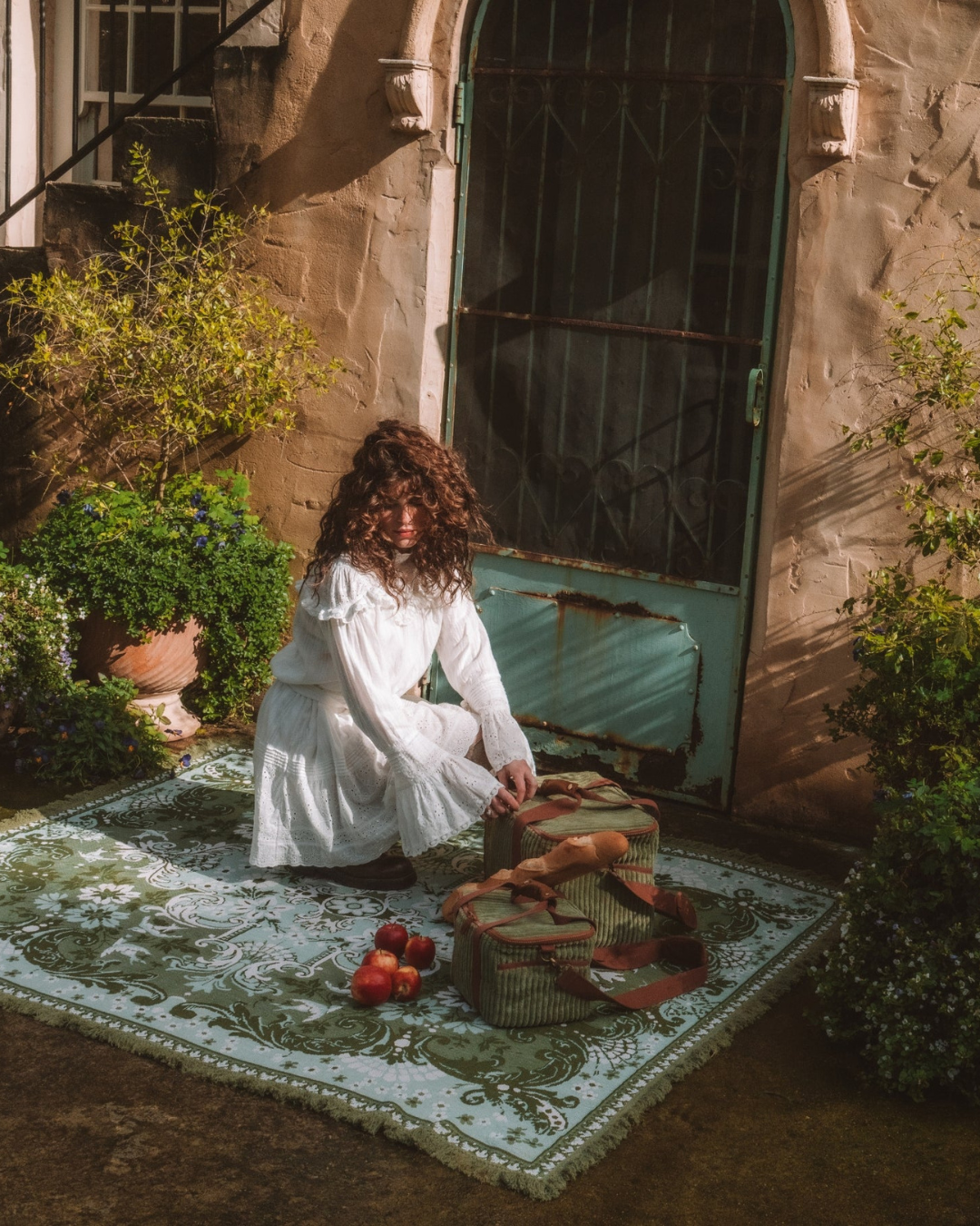 Wandering Folk Woven Picnic Throw - Ginger 