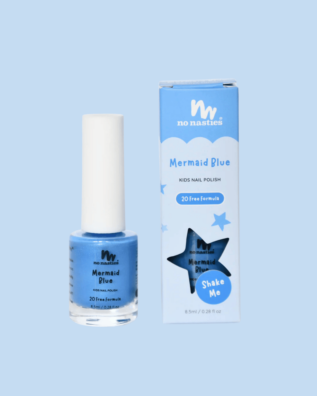 Water-Based Kids Nail Polish - Mermaid Blue by No Nasties 
