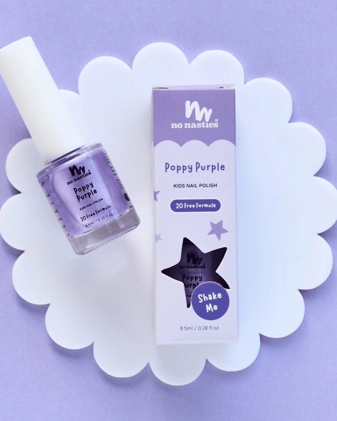 Water-Based Kids Nail Polish -Poppy Purple by No Nasties