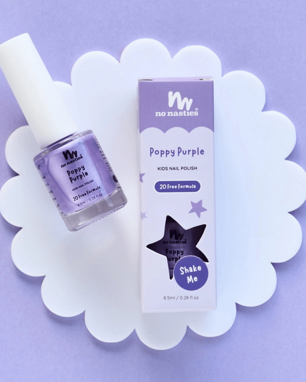 Water-Based Kids Nail Polish -Poppy Purple by No Nasties