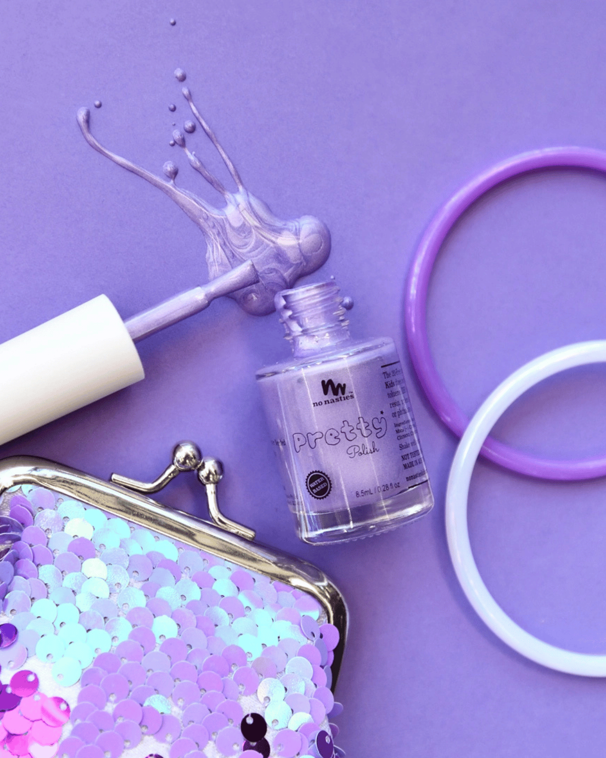 Water-Based Kids Nail Polish -Poppy Purple by No Nasties