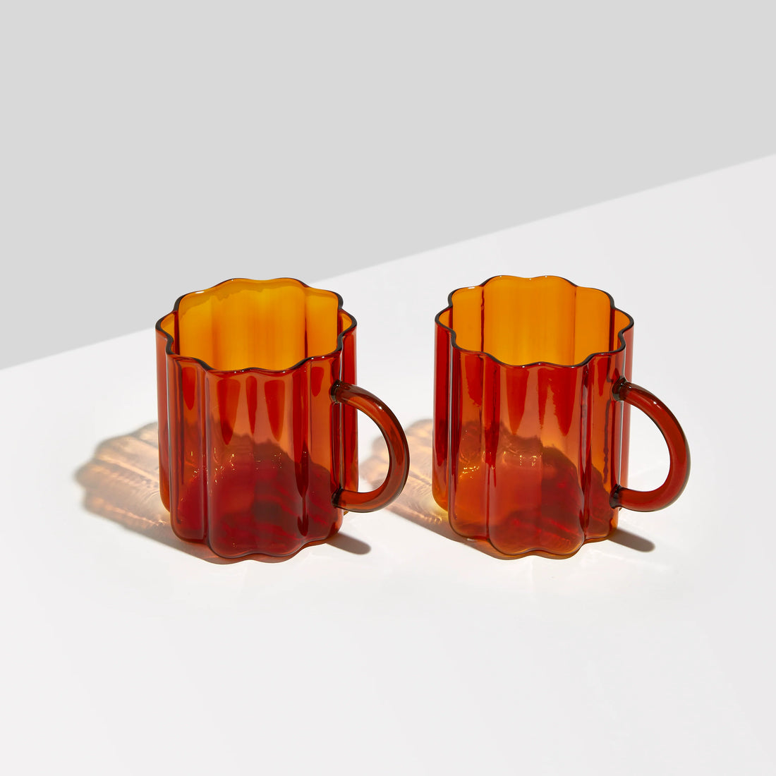 Fazeek Wave Mugs in Amber (set of 2) 