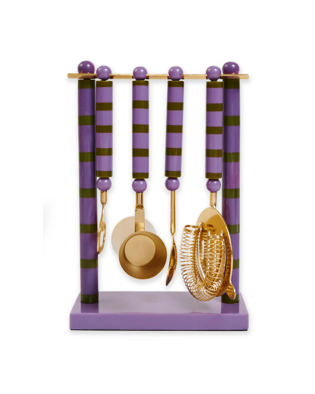 Kip&Co Gypsy Rose Stripe Resin Bar Tool Set