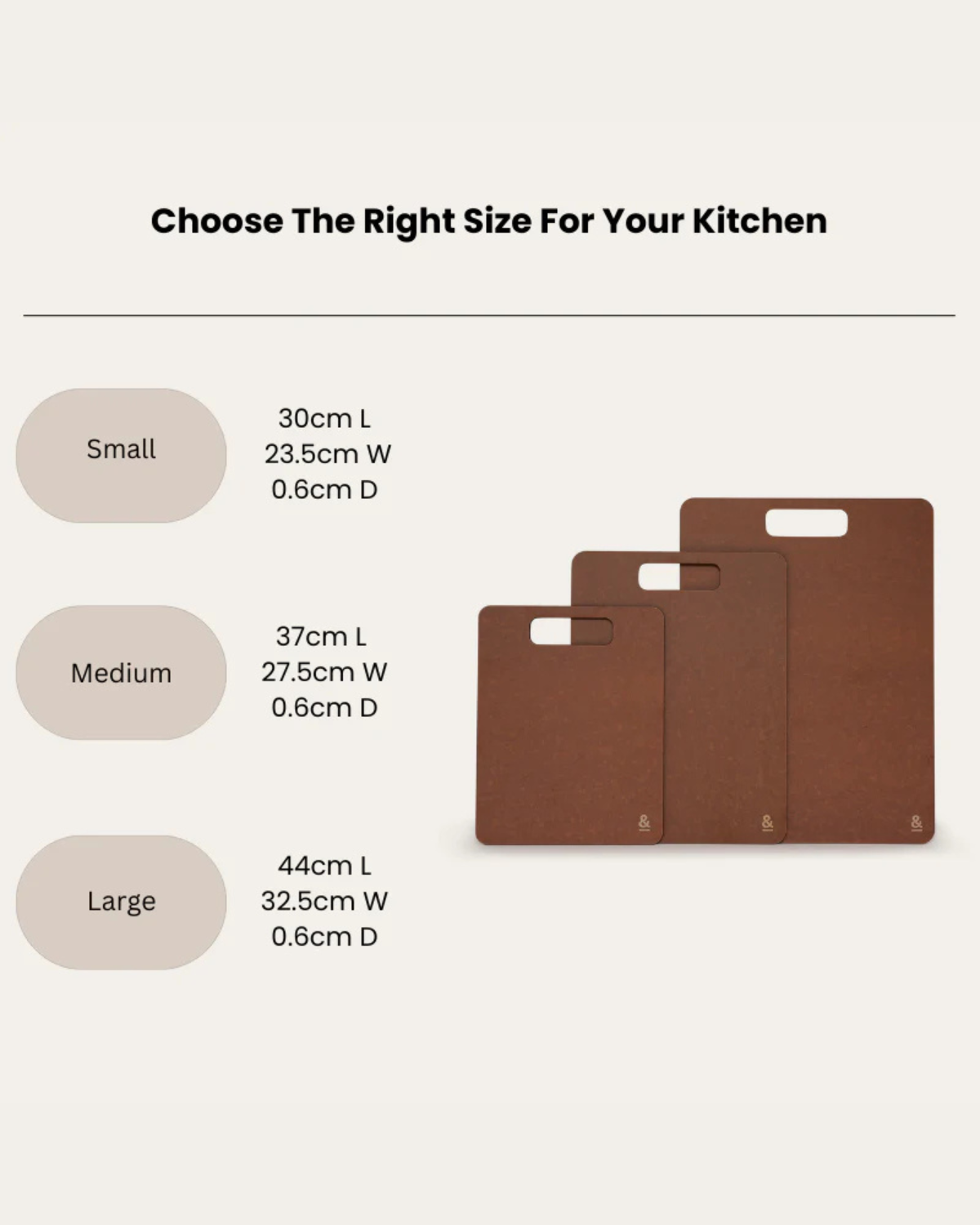 Seed &amp; Sprout Wood Fibre Chopping Board Trio - Nutmeg 