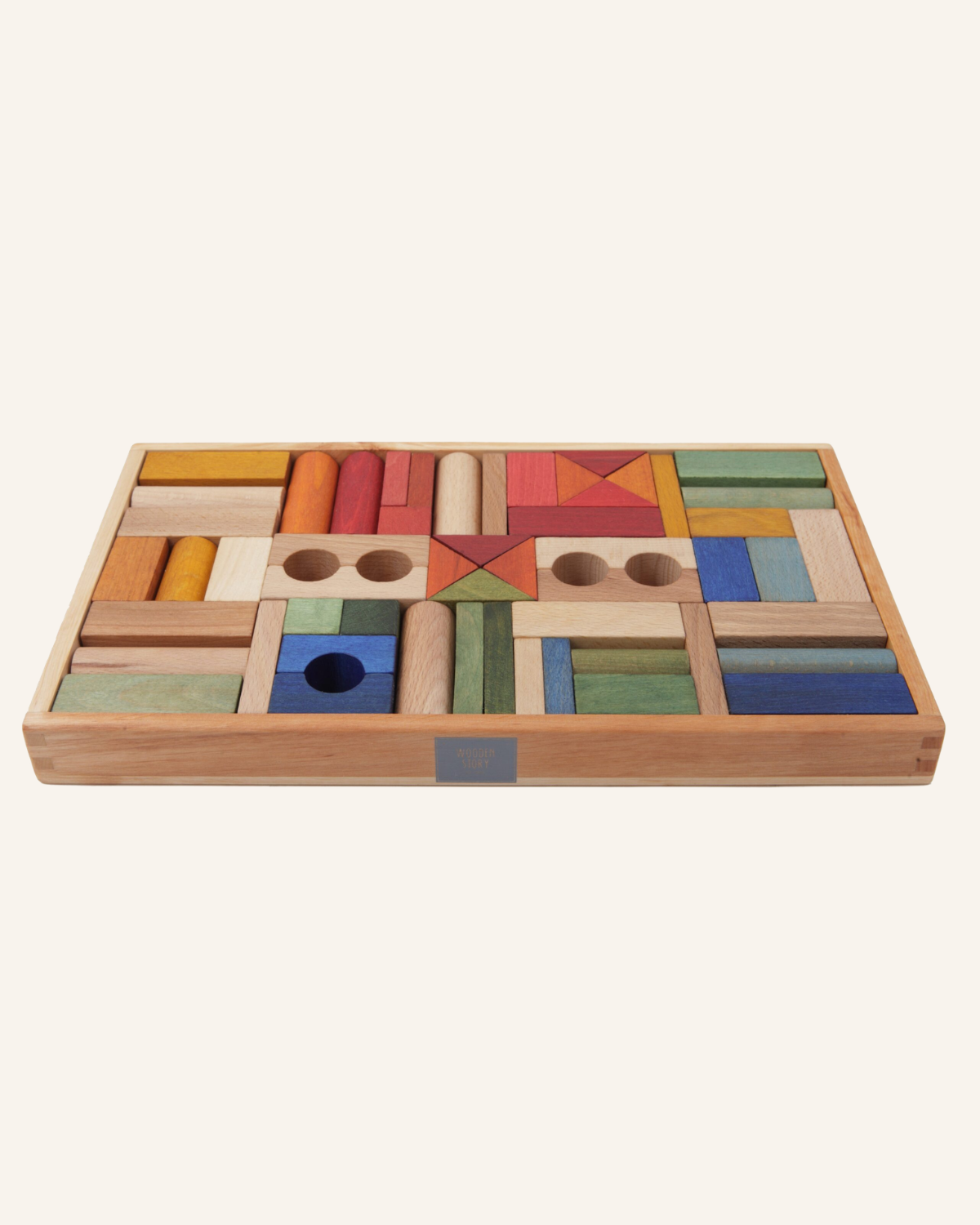 54 Piece Wood Block set by Wooden Story