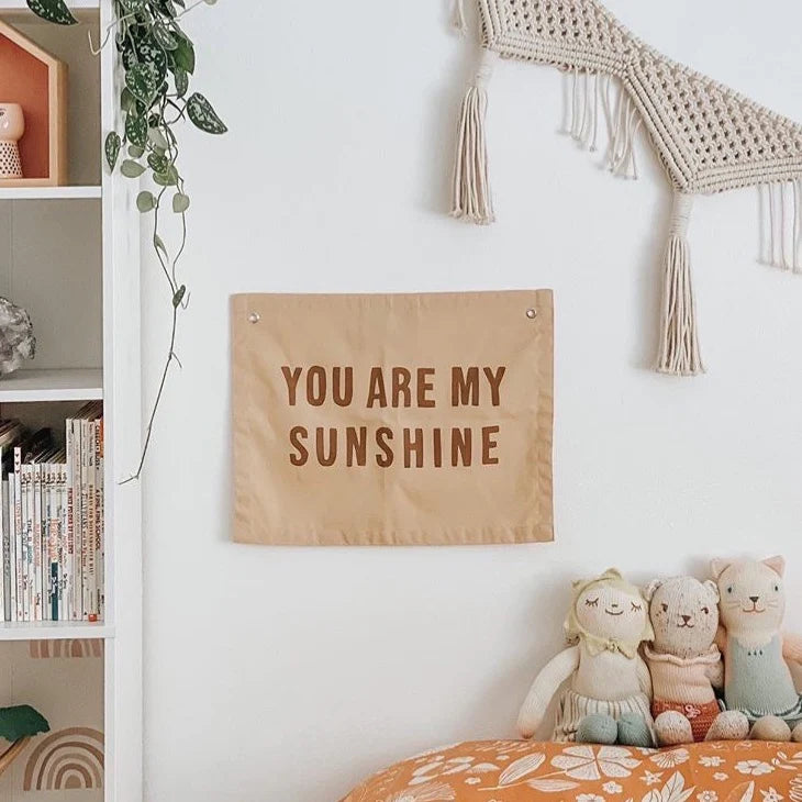Imani Collective &quot;You Are My Sunshine Banner&quot; Canvas Wall Banner - quote wall art for kids bedroom