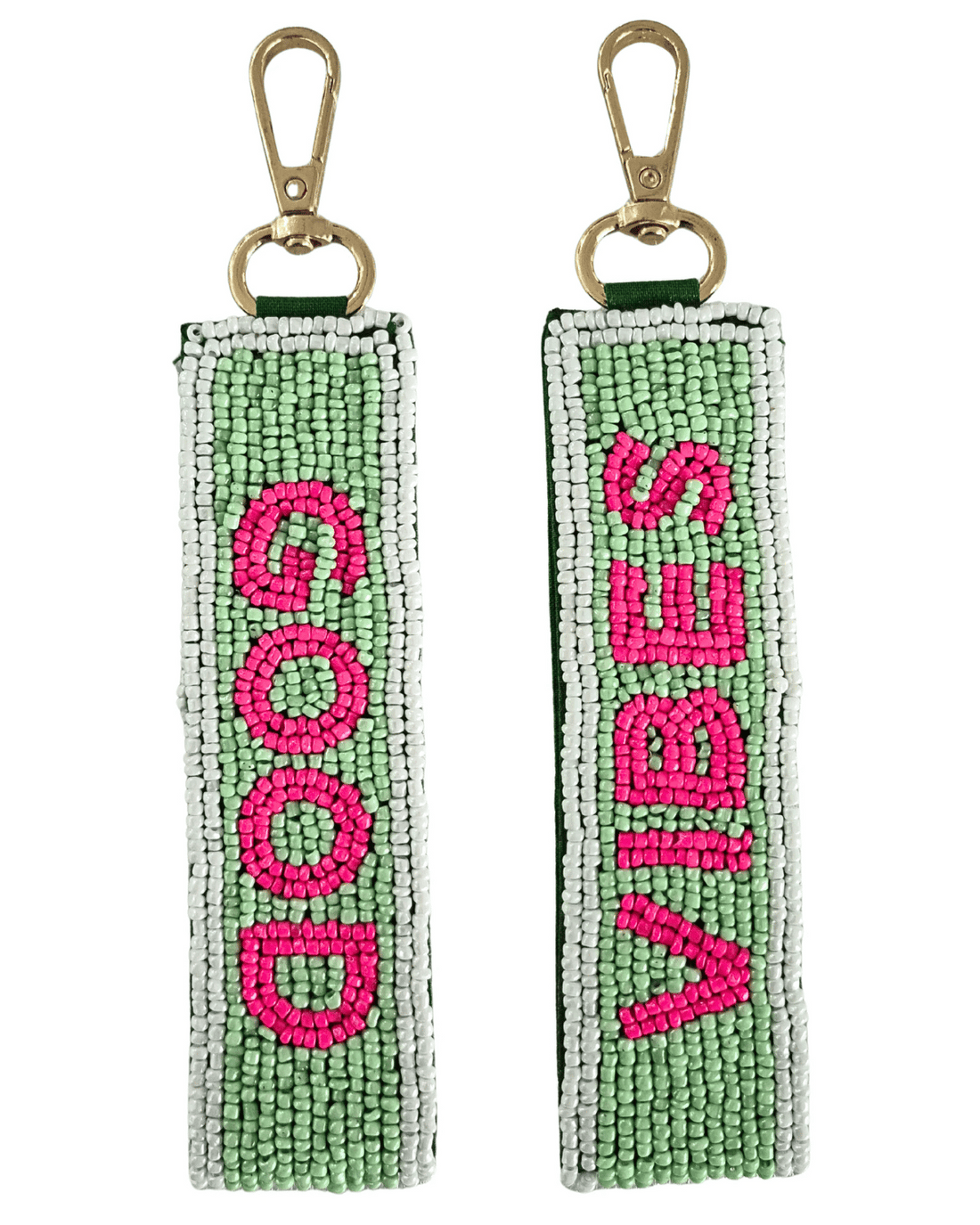 Easily spot and carry your keys with this bold, beaded loop.