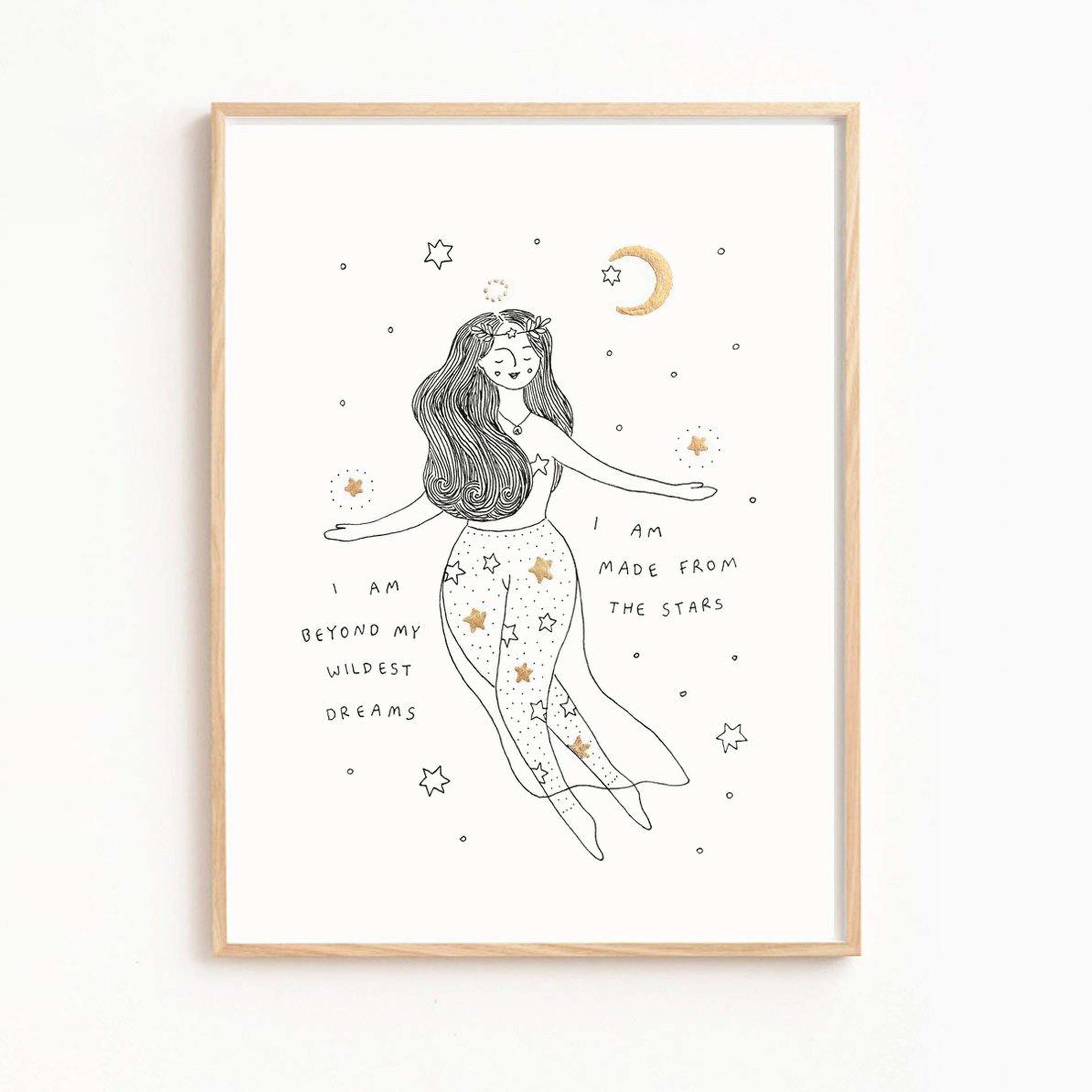 Art Poem Print  - Asteria with Gold Leaf Detail (Signed, Limited Edition)