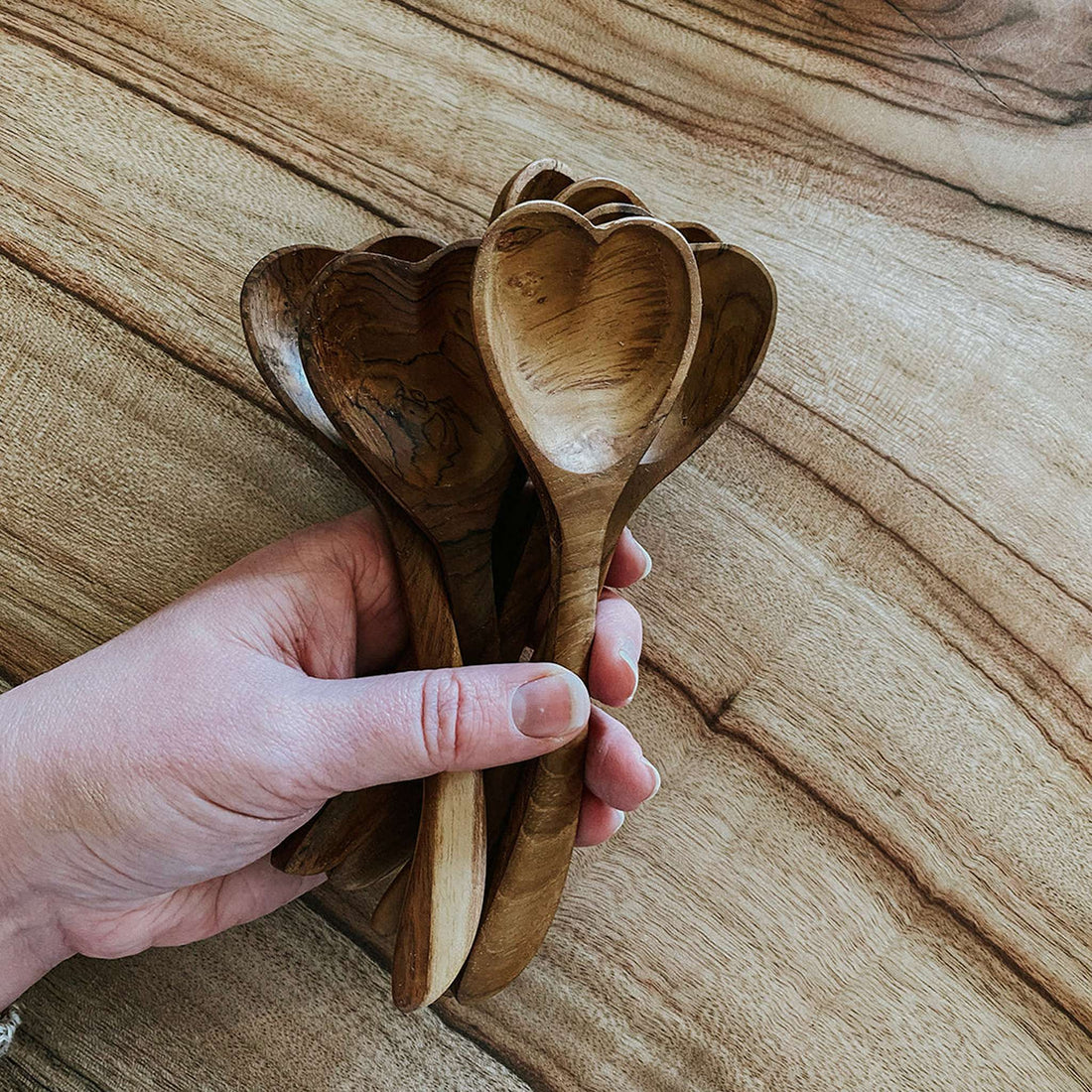 Teak Heart Spoon