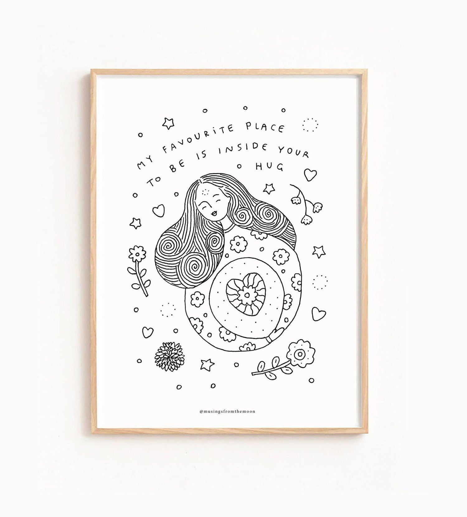 Art Print 〰️ My Favourite Place To Be with Gold Leaf Detail l Musings from the Moon l Polly &amp; Co l Muswellbrook Gift Shop