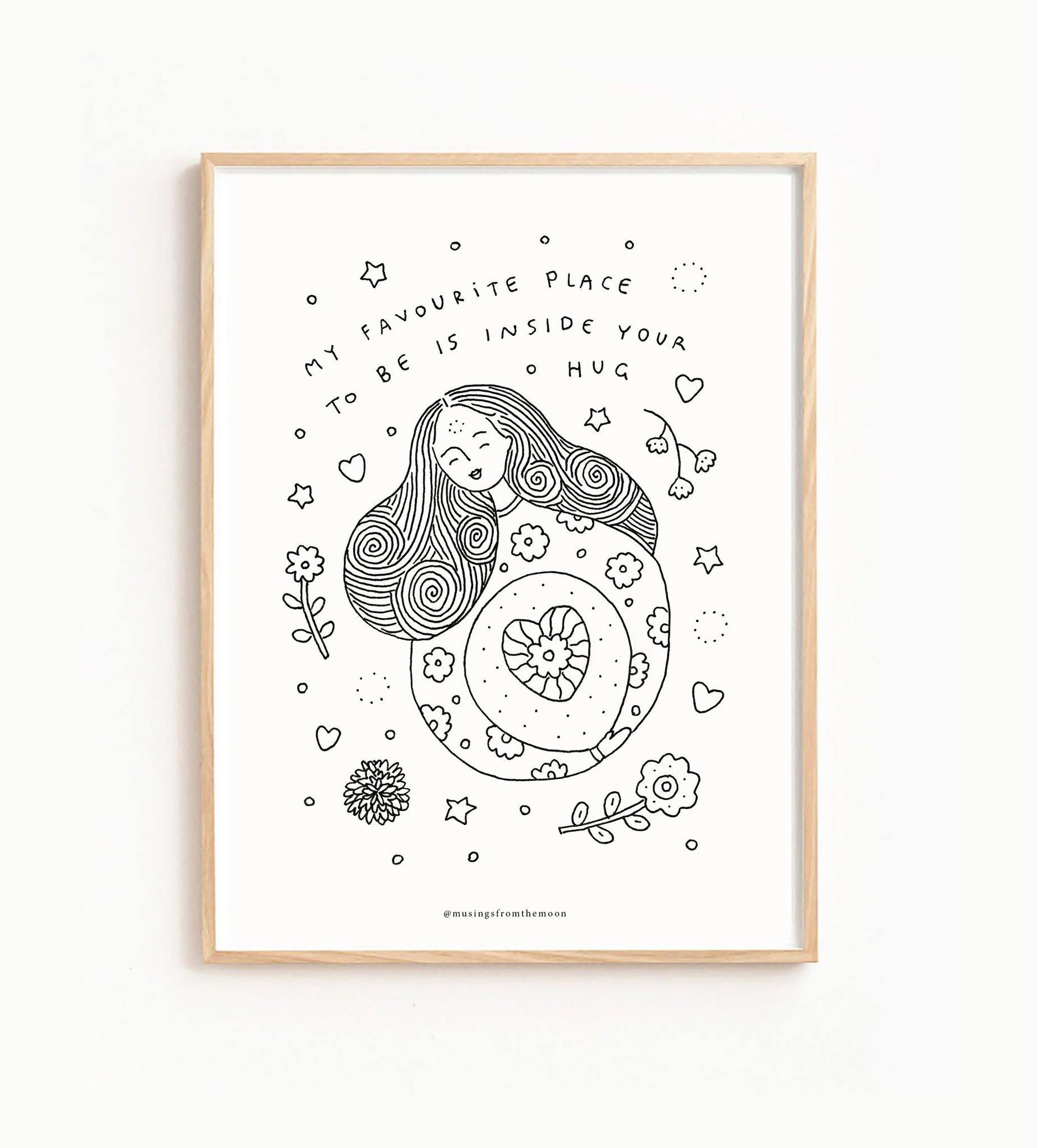 Art Print 〰️ My Favourite Place To Be with Gold Leaf Detail l Musings from the Moon l Polly &amp; Co l Muswellbrook Gift Shop