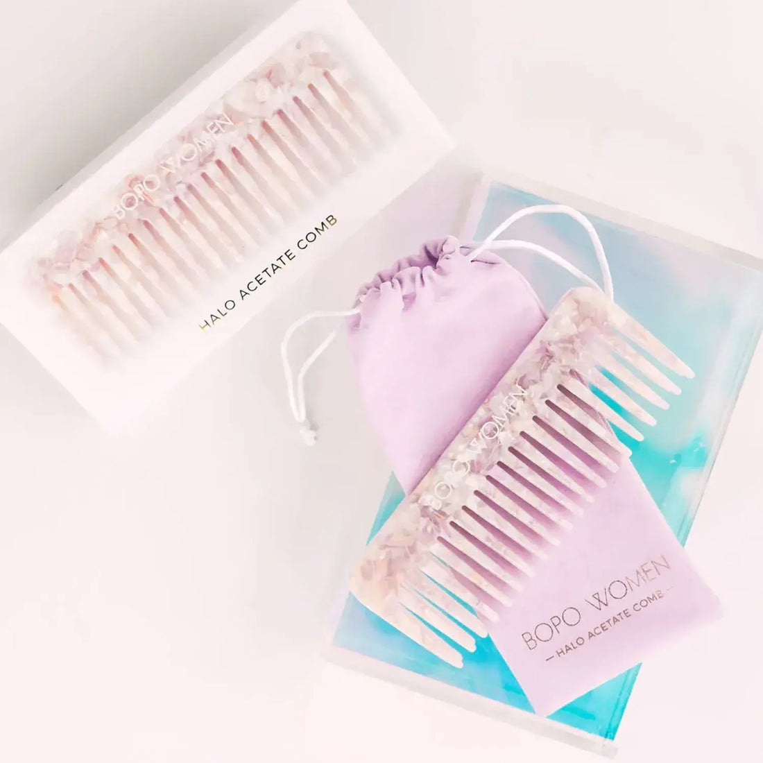 Halo Hair Drops Gift Set by Bopo Women (50ml) - Hair Treatment Oil & Comb