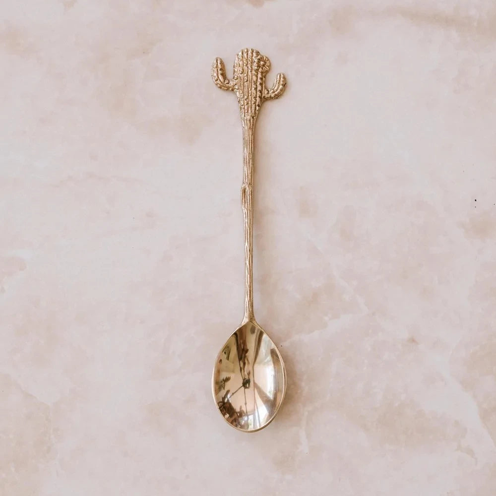 Brass Dessert Spoons by The Wholesome Store - Cactus
