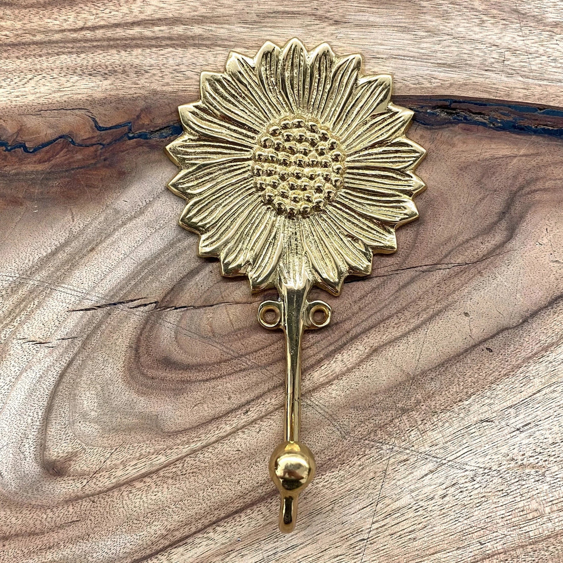 Brass Sunflower Hook - Gold