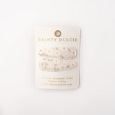 Fabric Hair Clips by Dainty Dulcie - Pearl Grey Floral