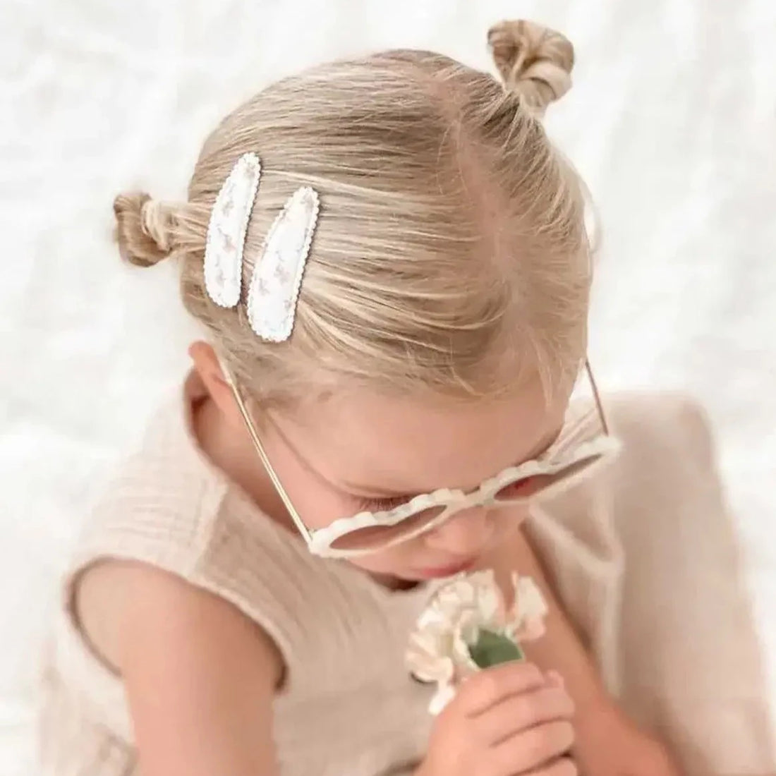 Kids Fabric Hair Clips by Dainty Dulcie - Dandelion 