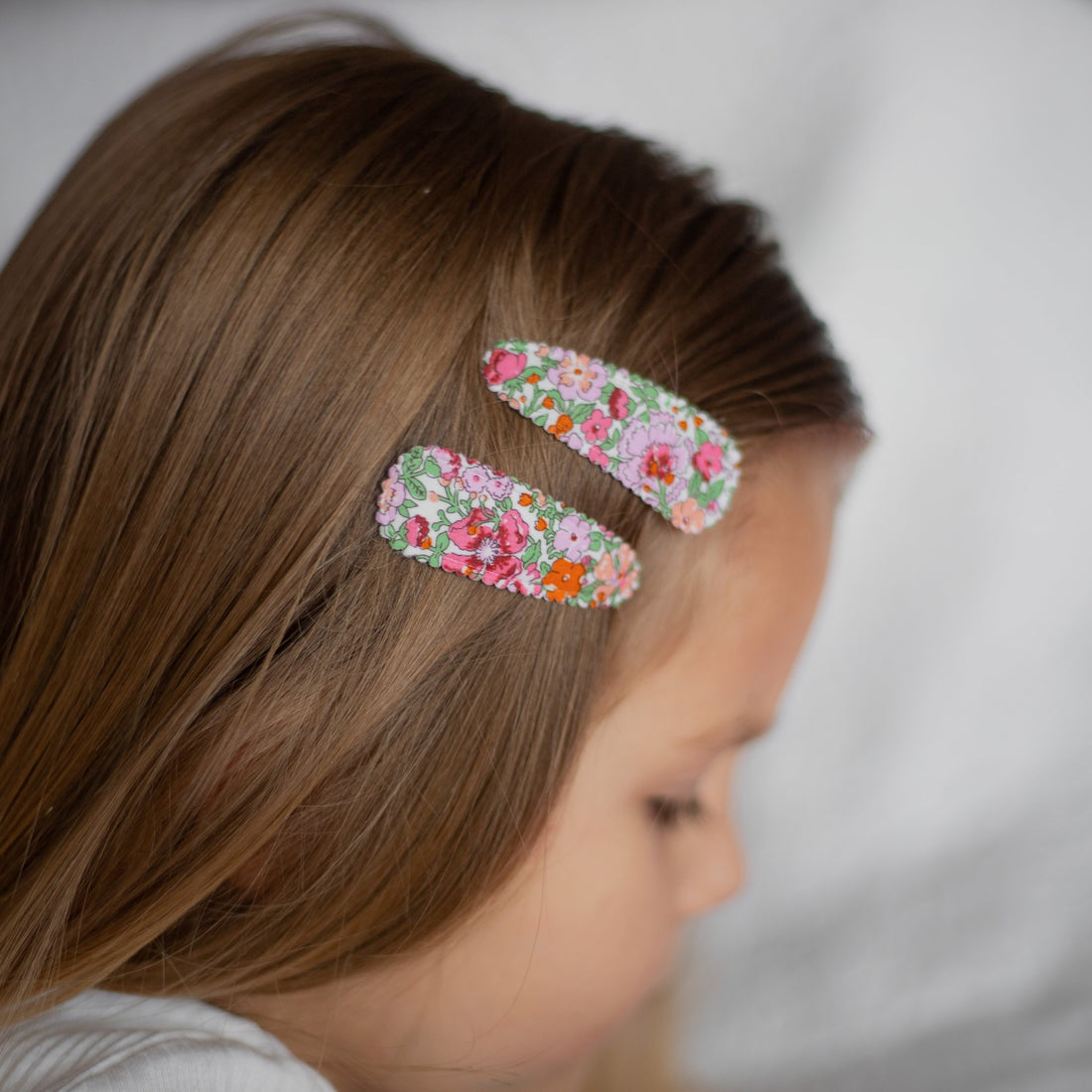 Kids Pink Floral Hair Clips