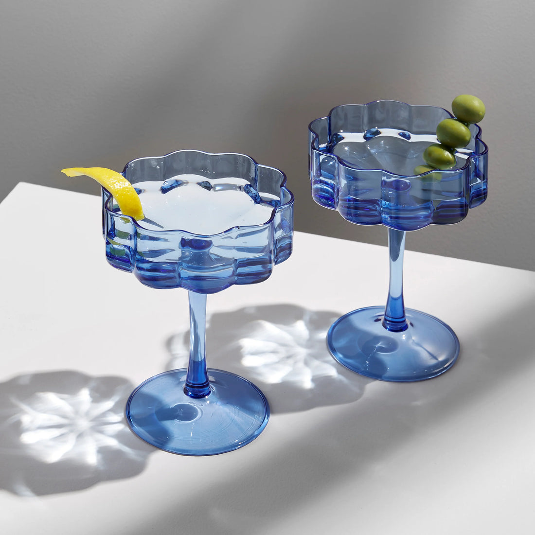 Fazeek Wave Coupe Glass Set - Blue (Set of 2)