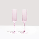 Fazeek Wave Flute Glass Set - Pink (Set of 2)