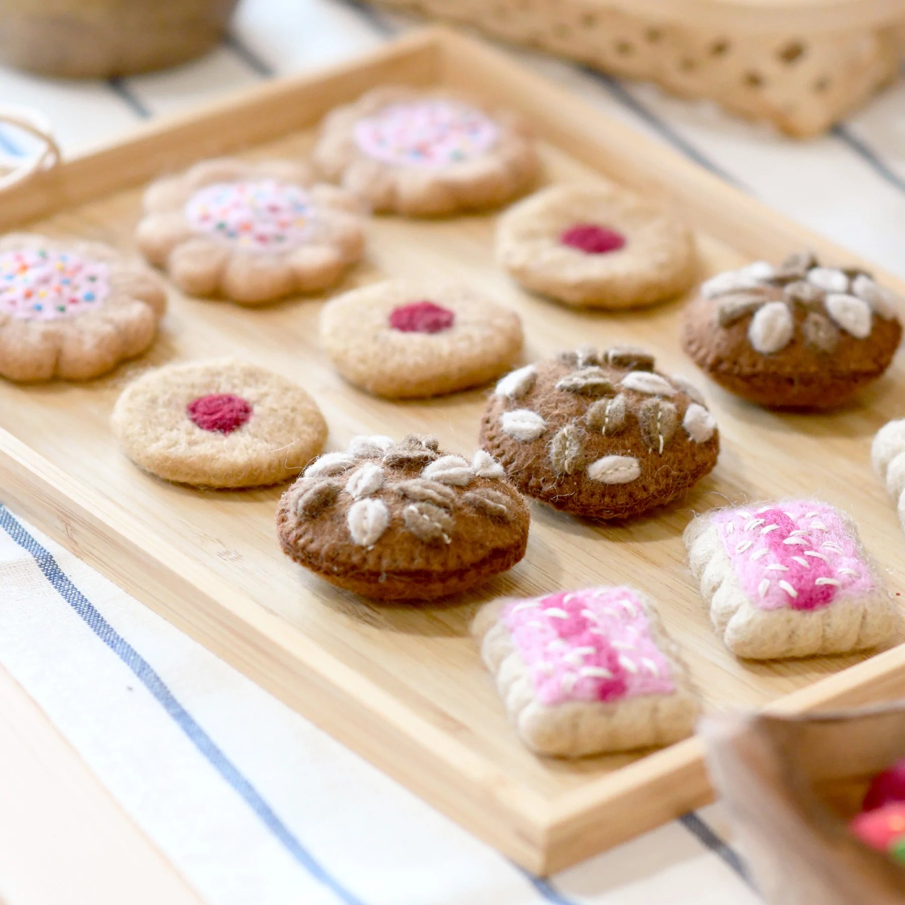Felt Iced Vovo Biscuit by Tara Treasures for pretend kitchen play