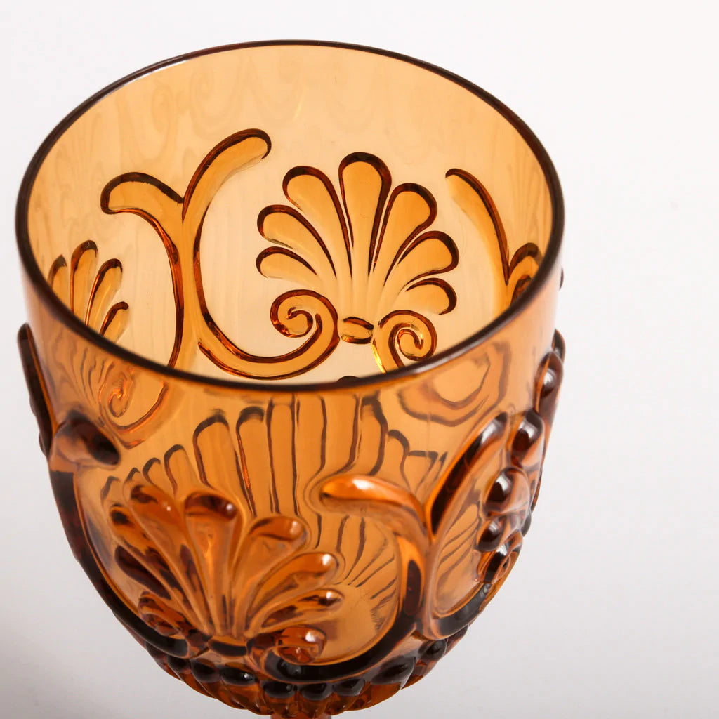 Flemington Acrylic Wine Glass by Indigo Love Collectors in Amber 