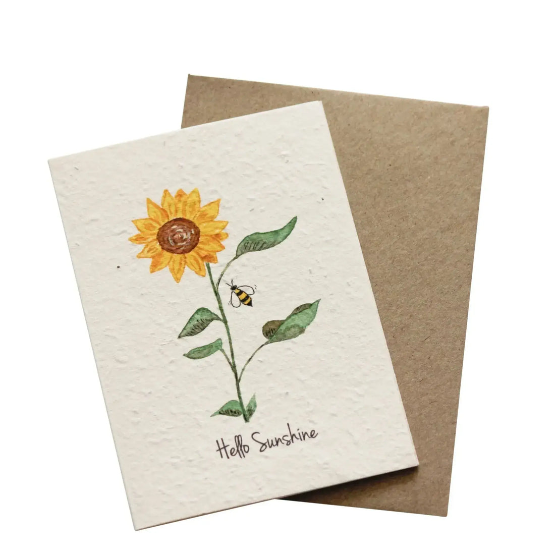 Seeded Plantable Greeting Card by Hello Petal - Hello Sunshine Sunflower and Bee