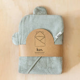Hooded Baby Bath Towel in Sage by Kiin