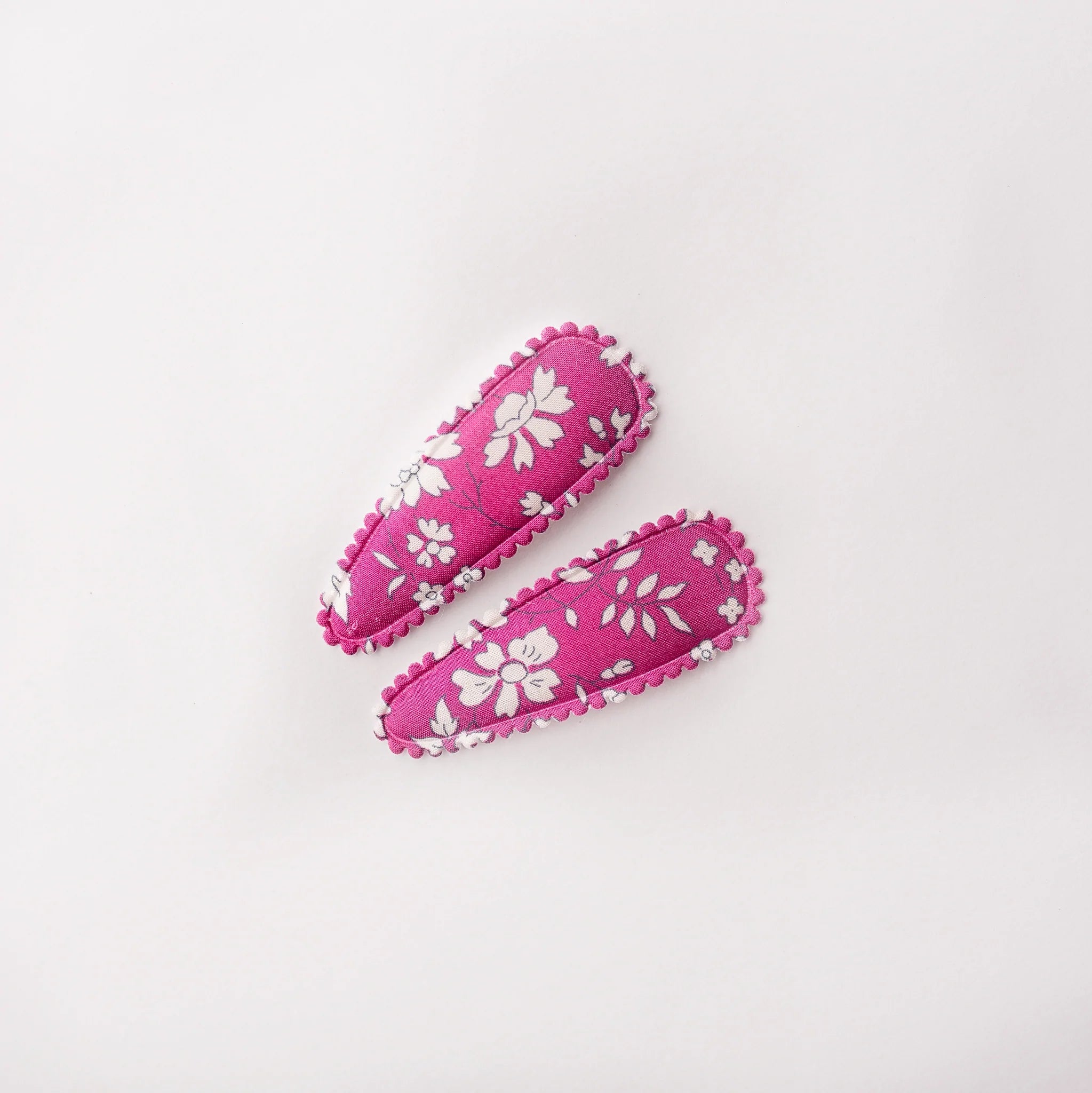 Kids Pink Floral Fabric Hair Clips by Dainty Dulcie - Ginny