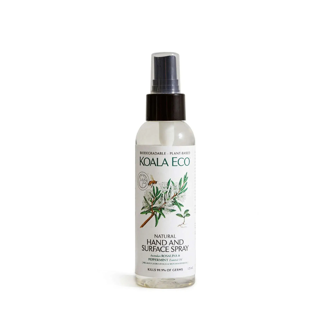 Natural Hand and Surface Spray Sanitiser by Koala Eco - Rosalina &amp; Peppermint (125ml)