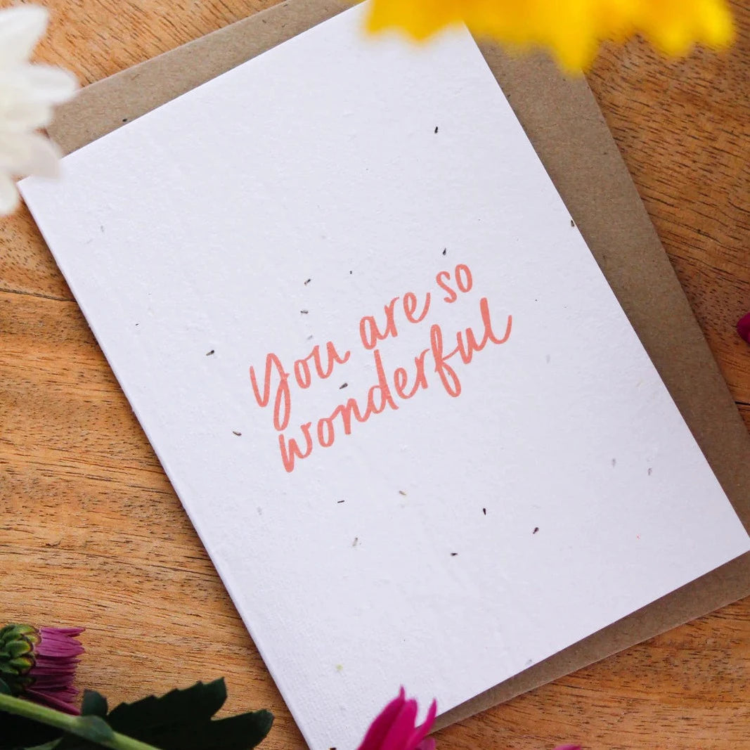 Seeded Plantable Greeting Card by Hello Petal - So Wonderful 