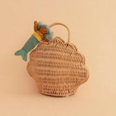 Rattan Shell Bag by Olli Ella in Rose