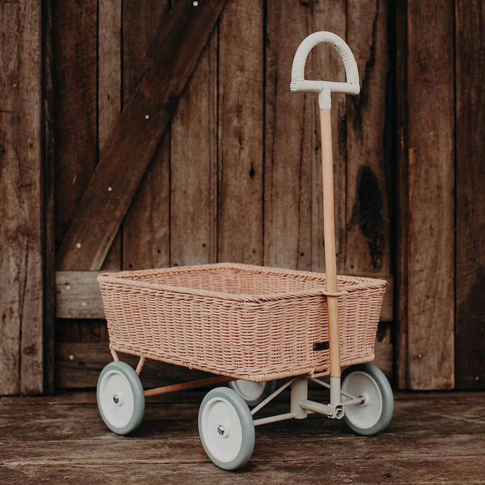 Rattan Wonder Wagon by Olli Ella in Rose 