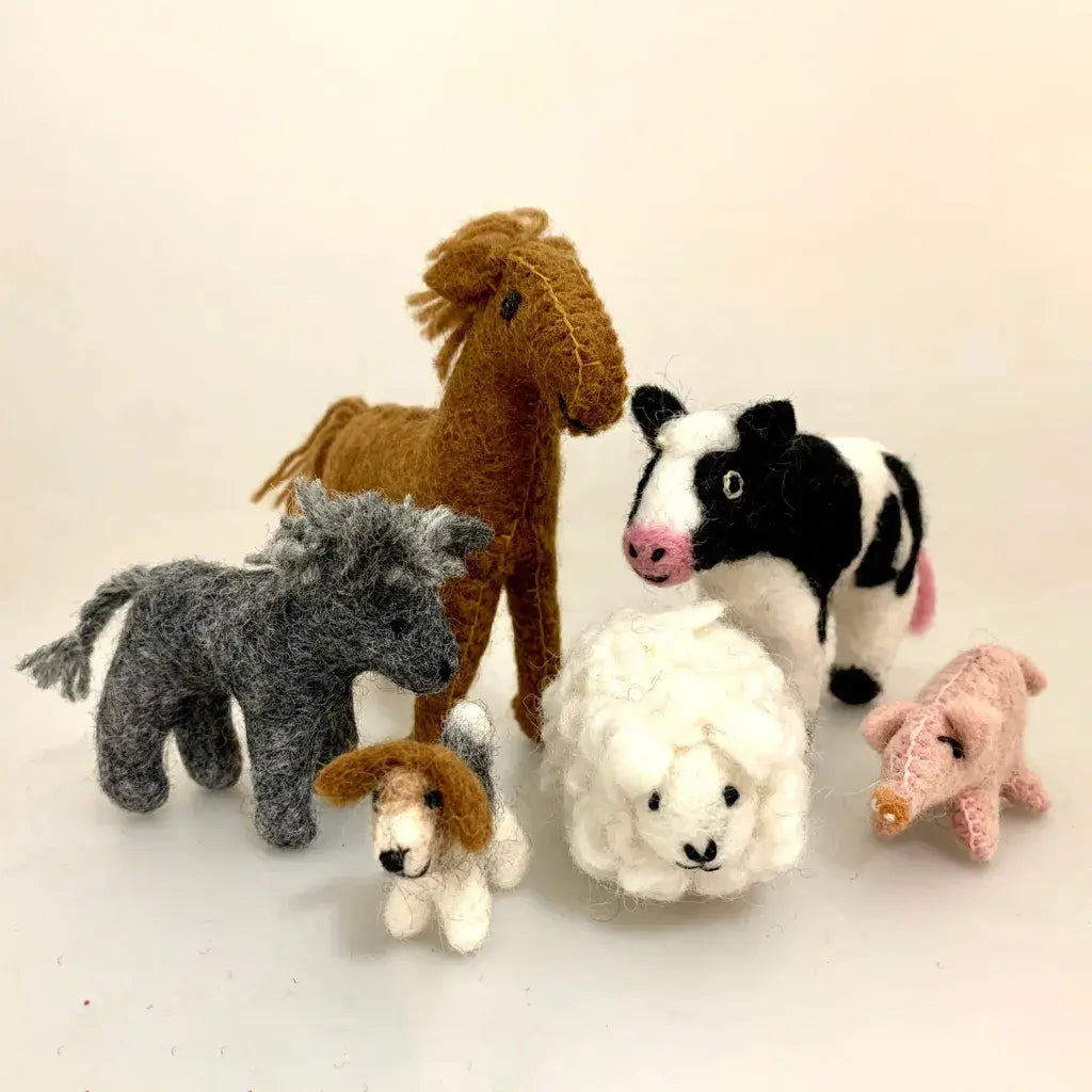 Felt Country Animal Set by Papoose Toys