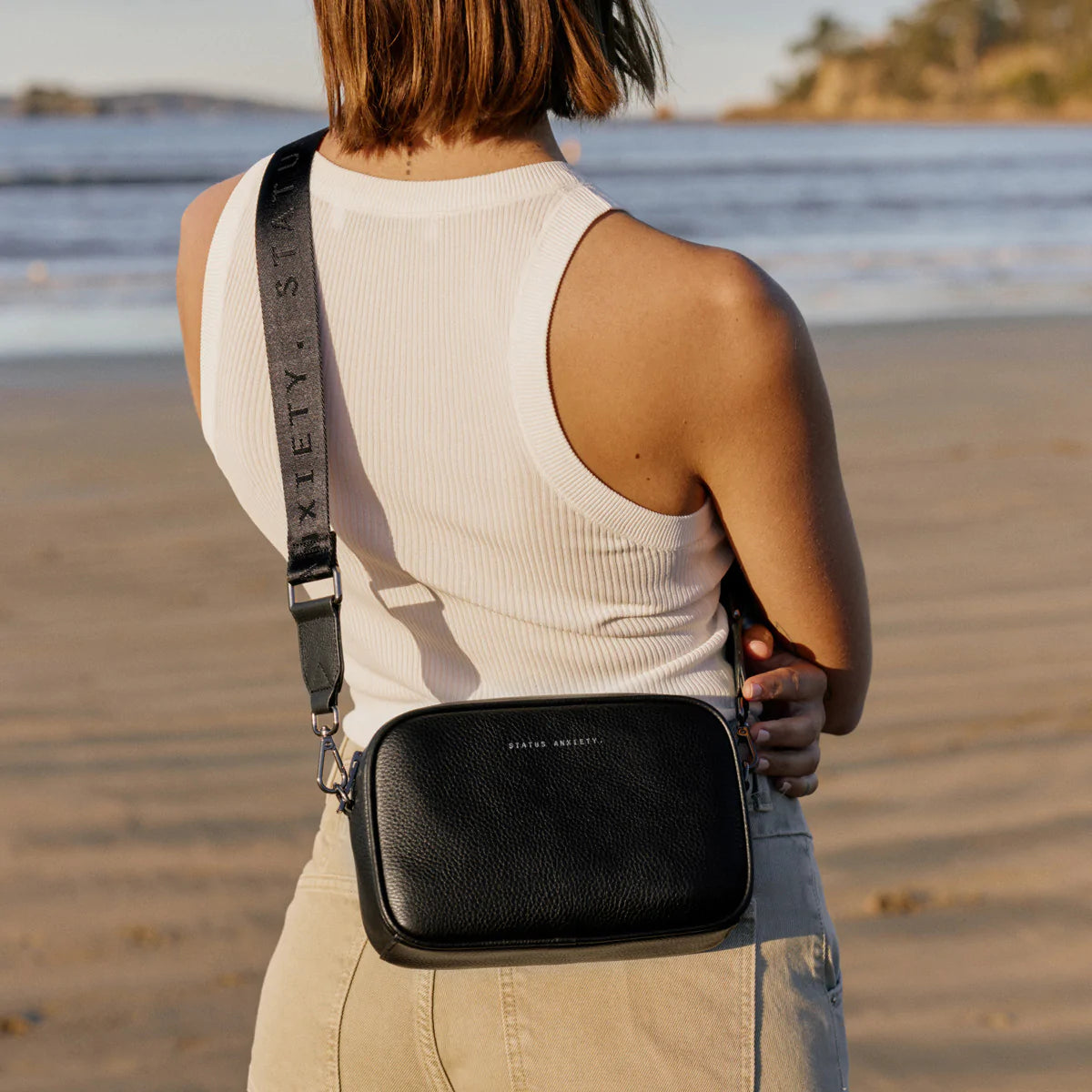 Status Anxiety Bag - Plunder with Webbed Strap in Black