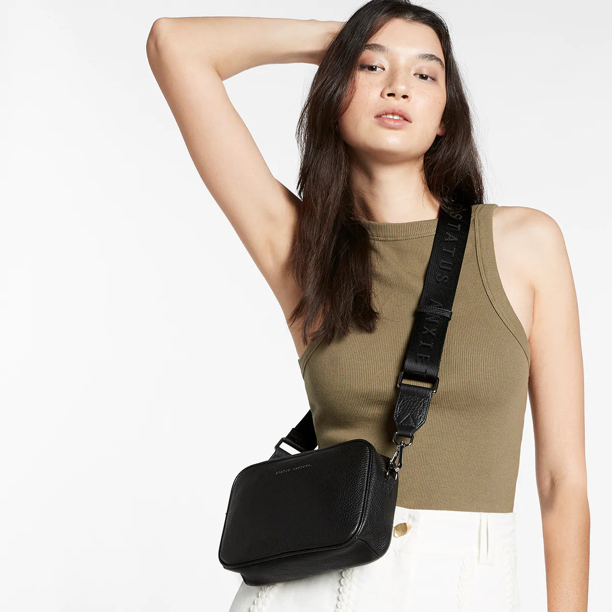 Status Anxiety Bag - Plunder with Webbed Strap in Black