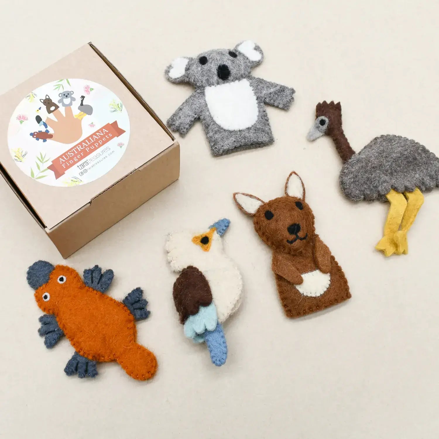Australian Animals Finger Puppet Set by Tara Treasures 