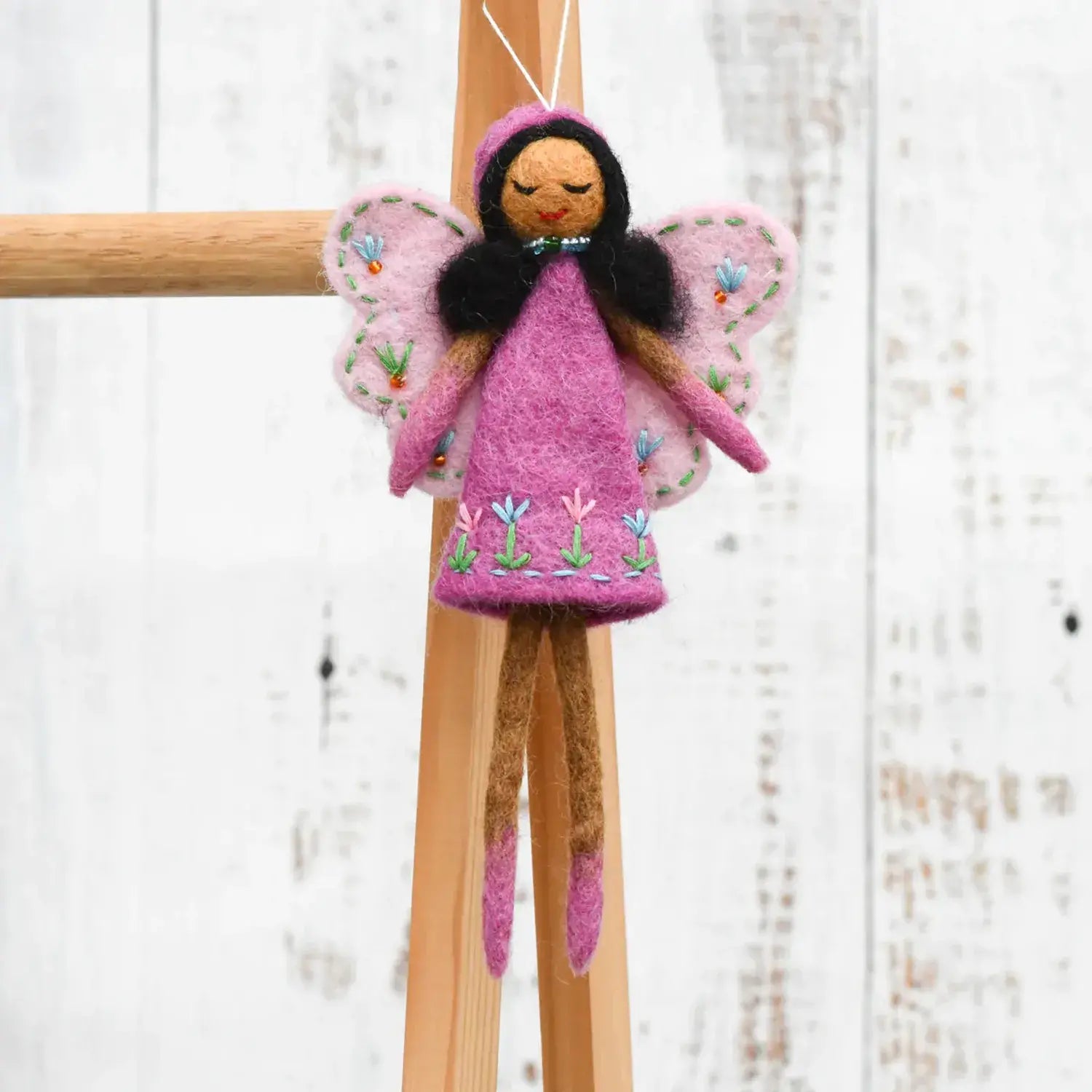 Felt Angel Fairy by Tara Treasures with Pink Dress