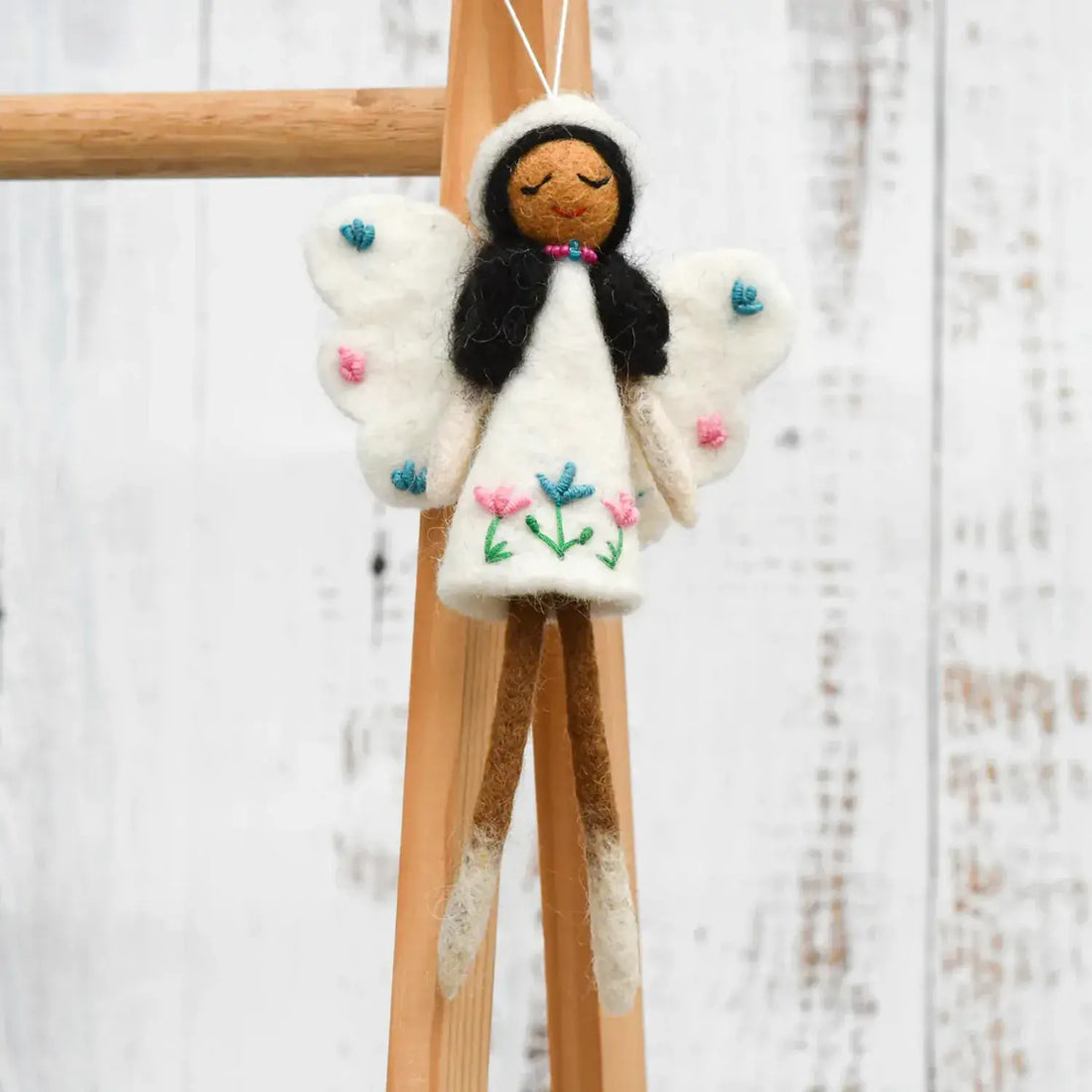 Felt Angel Fairy by Tara Treasures with White Dress