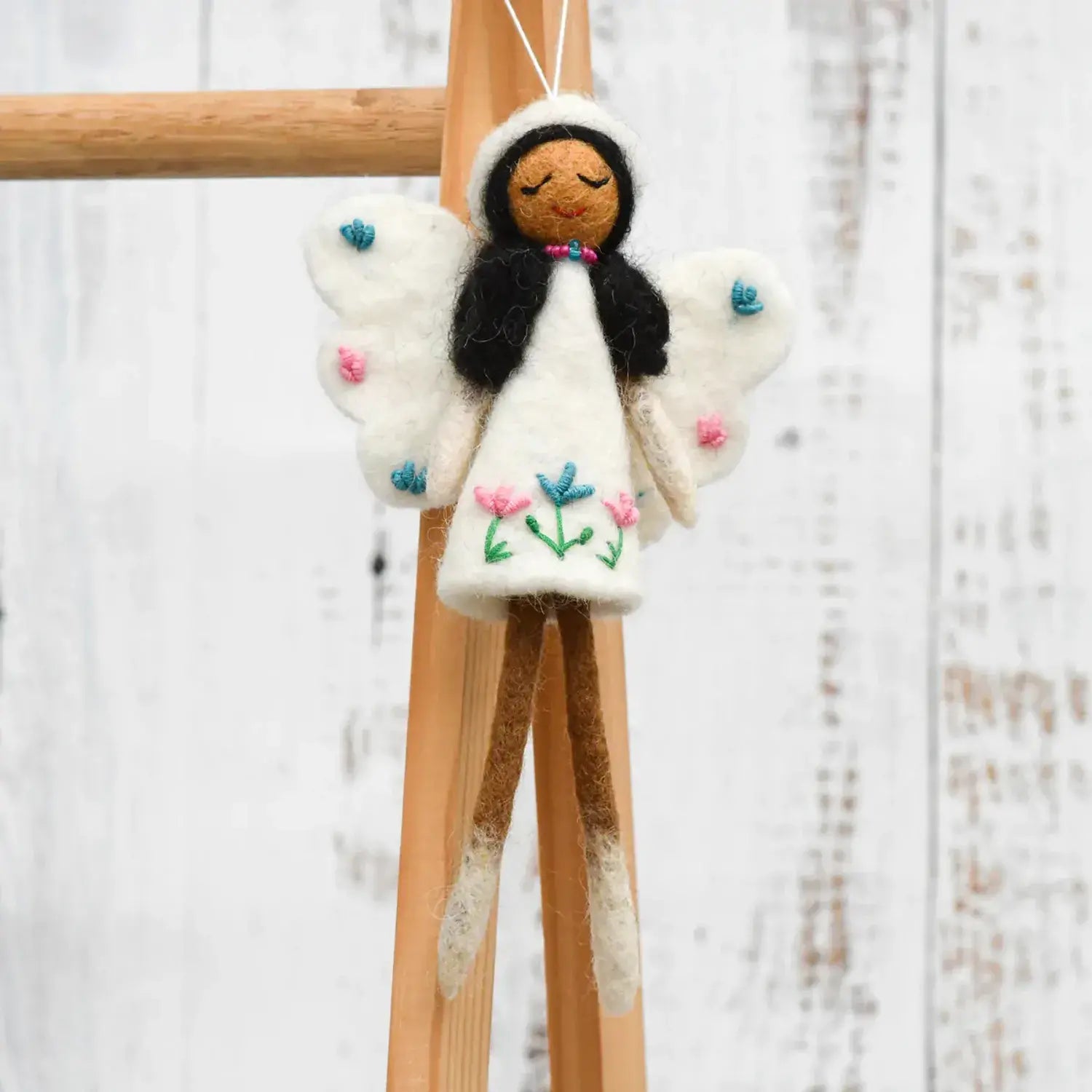 Felt Angel Fairy by Tara Treasures with White Dress
