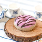Felt Donut (Doughnut) by Tara Treasures for pretend kitchen play, with Blue Vanilla Frosting & Rainbow Sprinkles 