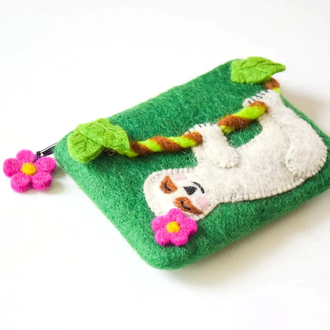 Felt Happy Sloth Purse by Tara Treasures