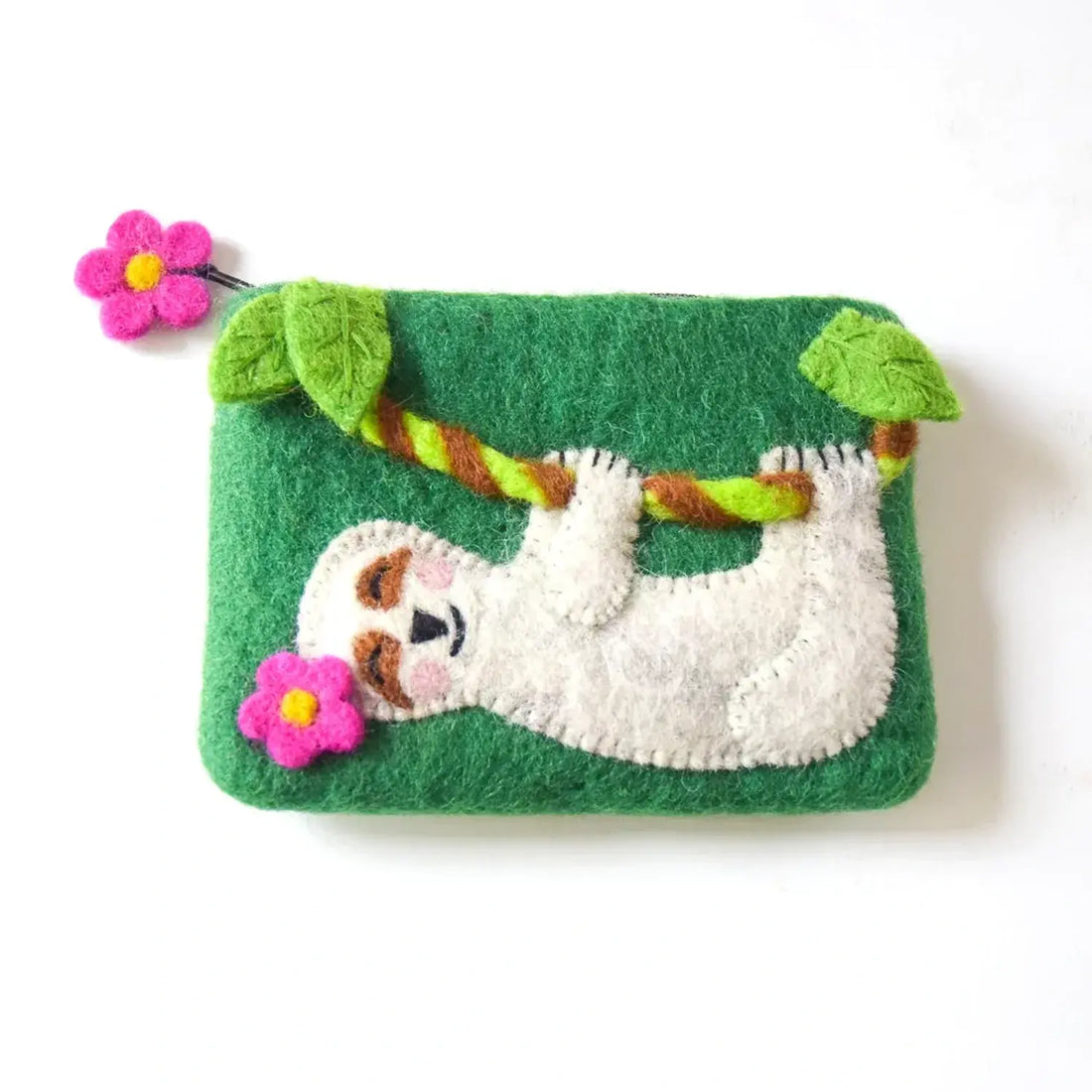 Felt Happy Sloth Purse by Tara Treasures