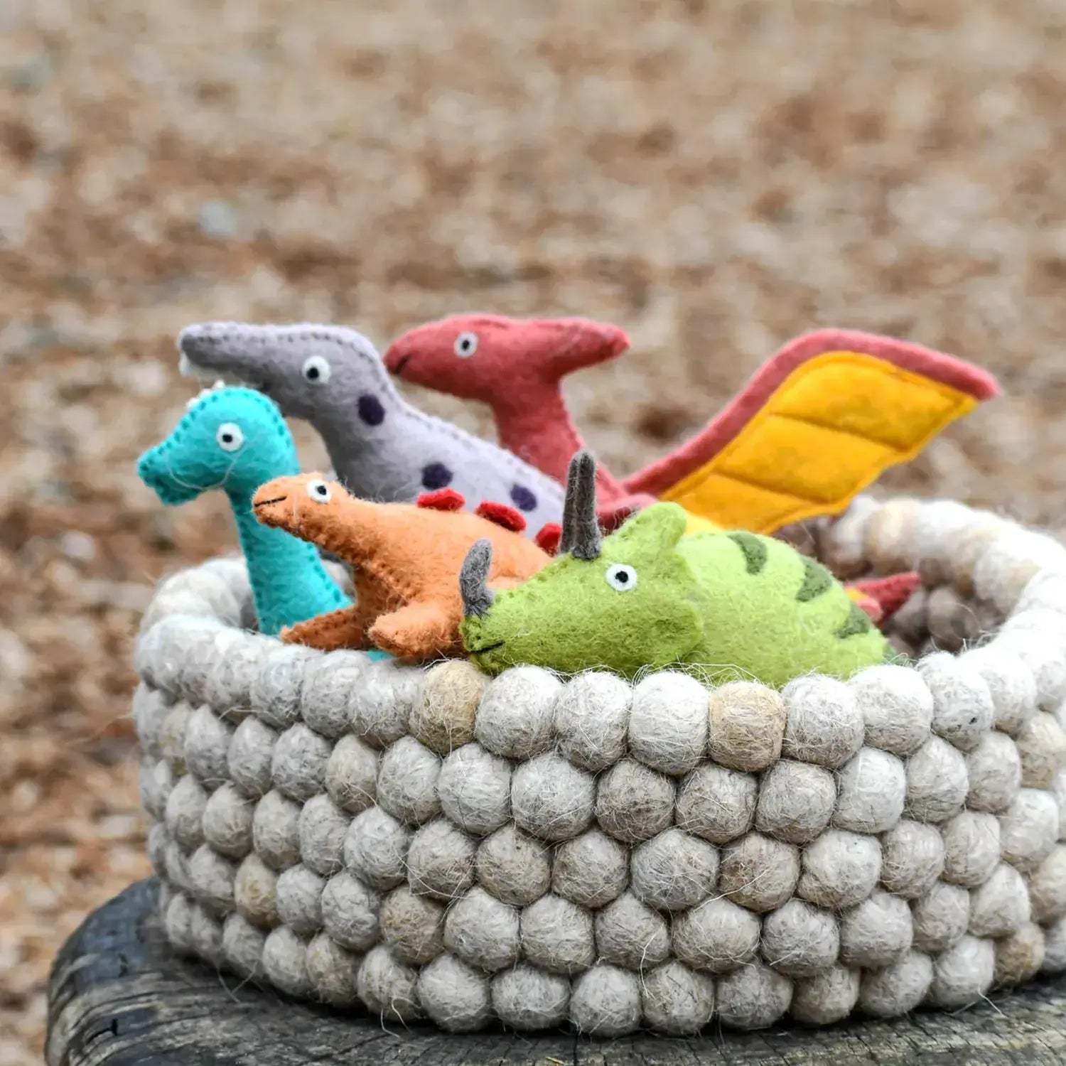 Felt Triceratops Dinosaur Toy by Tara Treasures