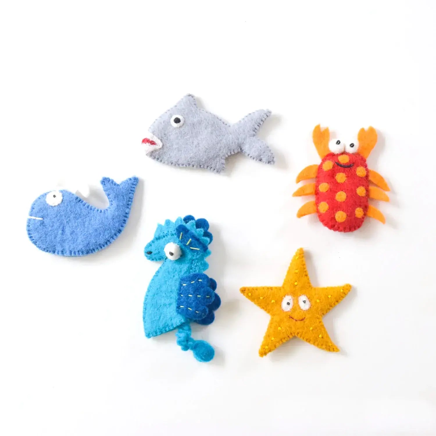 Ocean and Sea Creature Finger Puppet Set by Tara Treasures