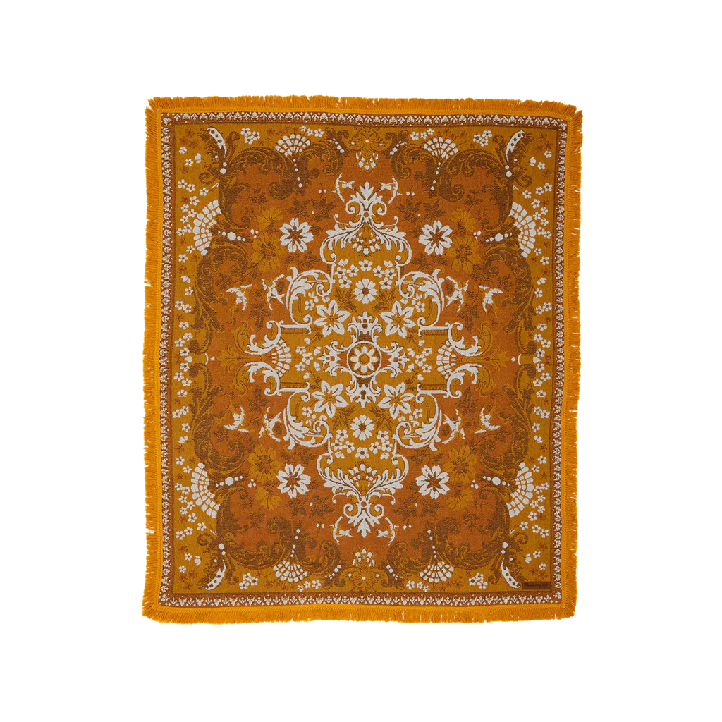 Wandering Folk Woven Picnic Throw - Ginger