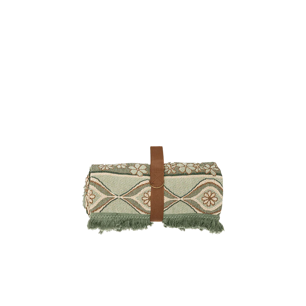 Wandering Folk Woven Picnic Throw - Peppermint 
