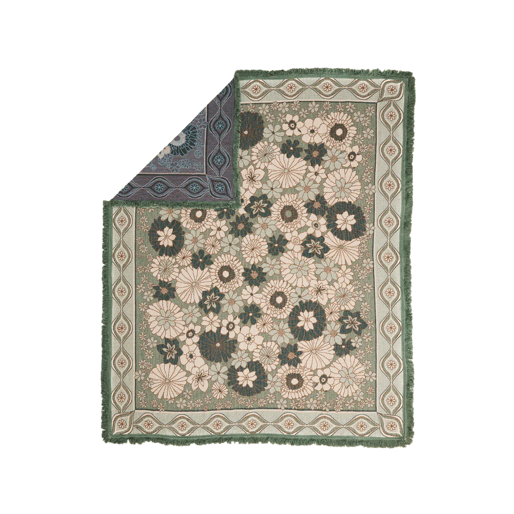 Wandering Folk Woven Picnic Blanket - Peppermint 
